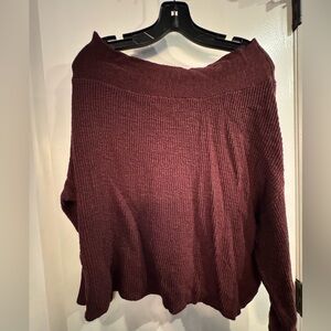Free People Off-Shoulder Maroon Sweater